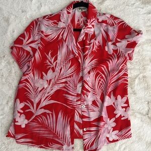 Show Me Your Mumu- Women’s Hawaiian Floral Red Shirt